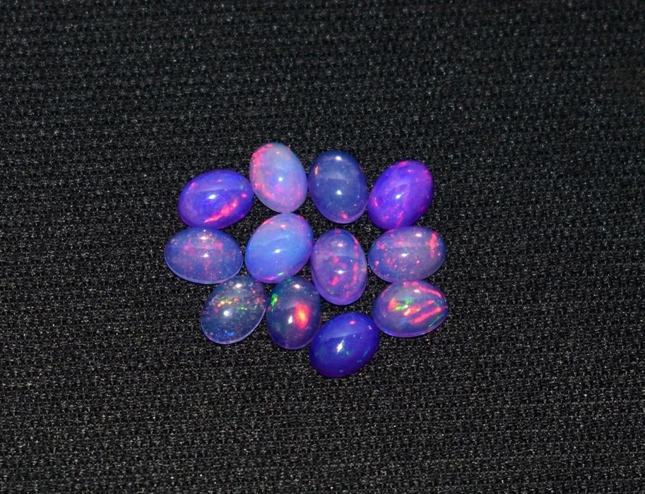 Opal szlachetny _ 3D _  VVS _ na złoty pierścionek, kolczyki _ fiolet