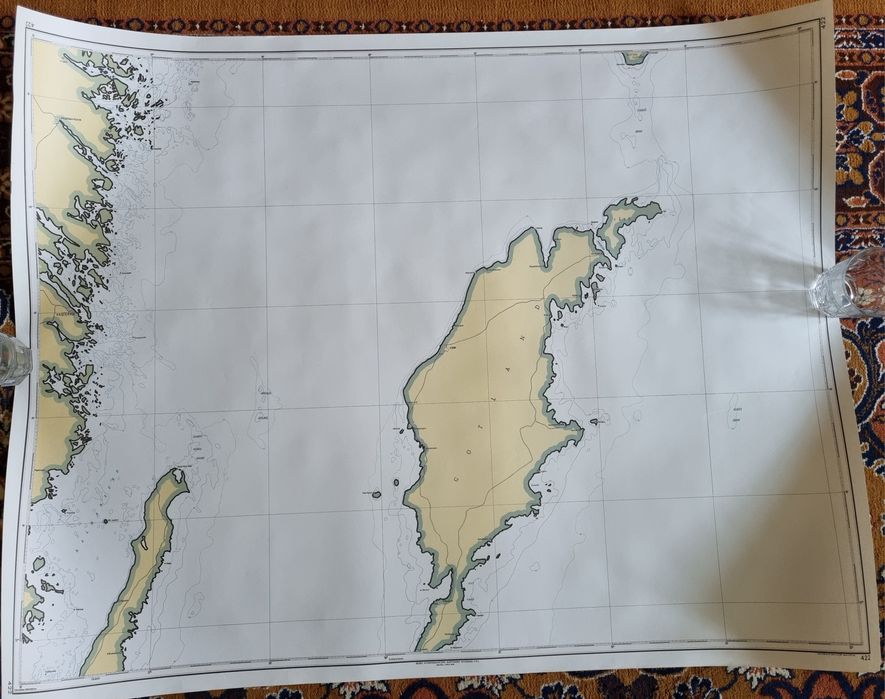 Mapa morska okrętowa nawigacyjna Gotlandia 1969 rok