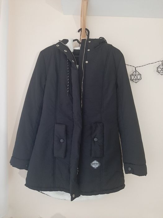 ciepła kurtka zimowa czarna XS