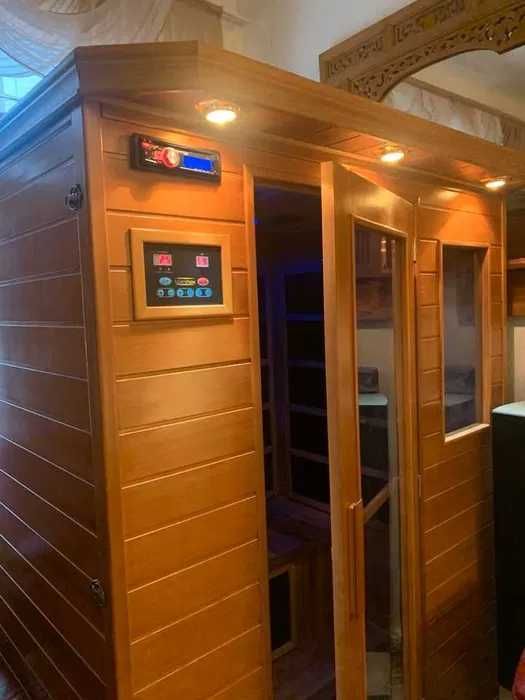 Sauna kabina infrared na podczerwień radio światło głosniki LED okno