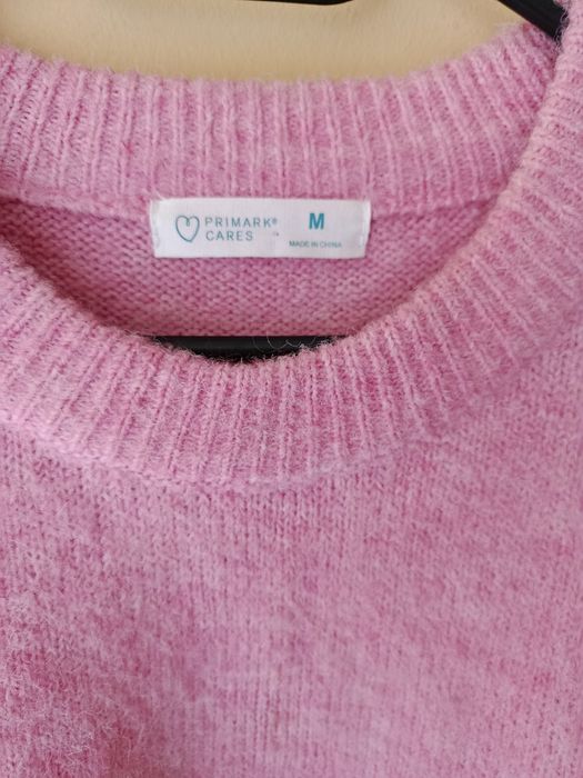 Sweter damski w kolorowe paski z domieszką wełny ML