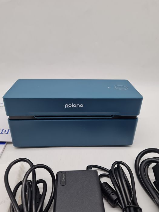 POLONO PL80e Termiczna drukarka etykiet wysyłkowych Bluetooth, niebieska 100x150