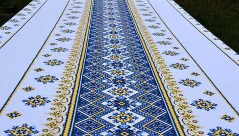 Скатерть новогодняя/ скатертина лляна/ український орнамент