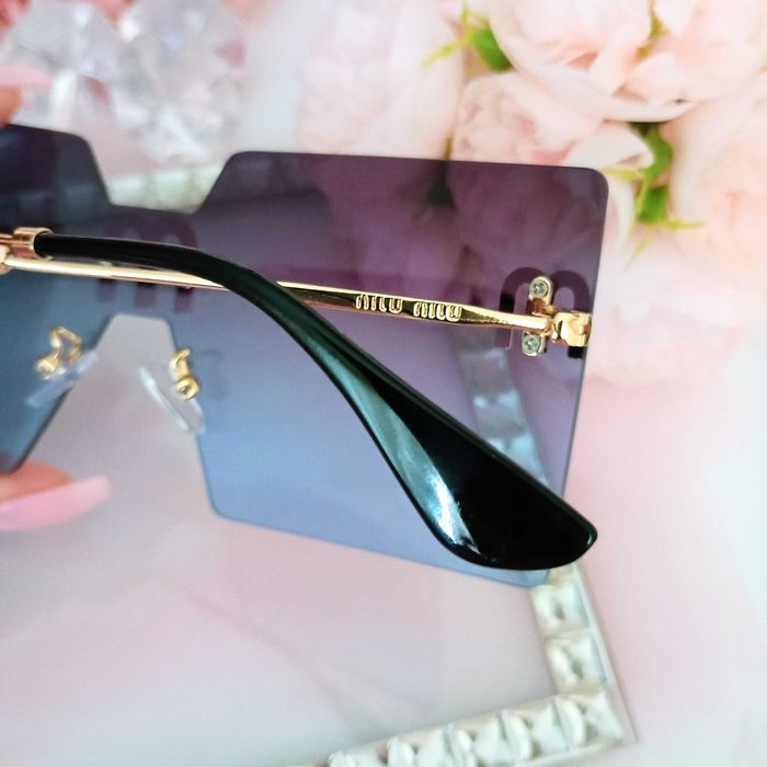 Damskie okulary przeciwsłoneczne Miu gradient bez ramek unikat