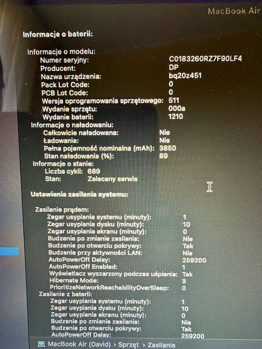 Macbook Air i5/8/512GB 2017r. + zasilacz + pudełko, idealny do pracy biurowej