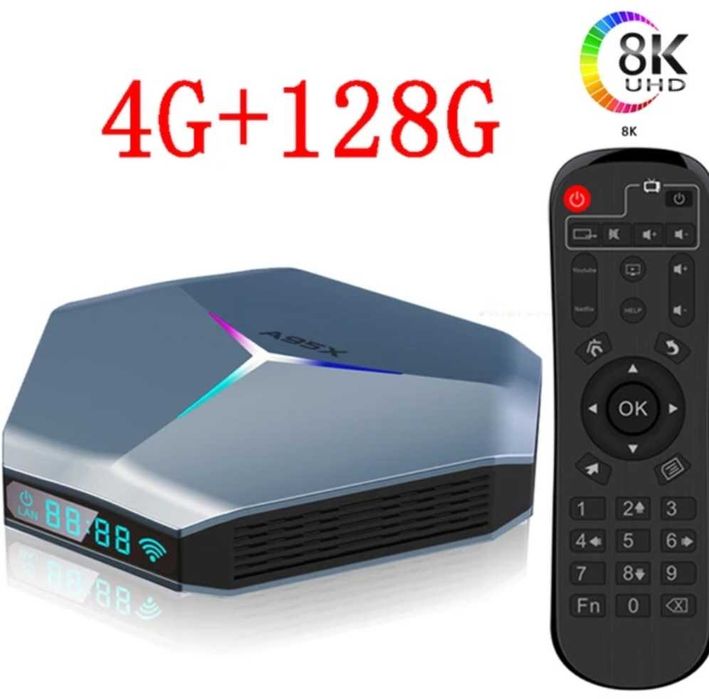 Tv Box Dla Graczy przystawka do telewizora  4/128GB + pilot żyroskowy
