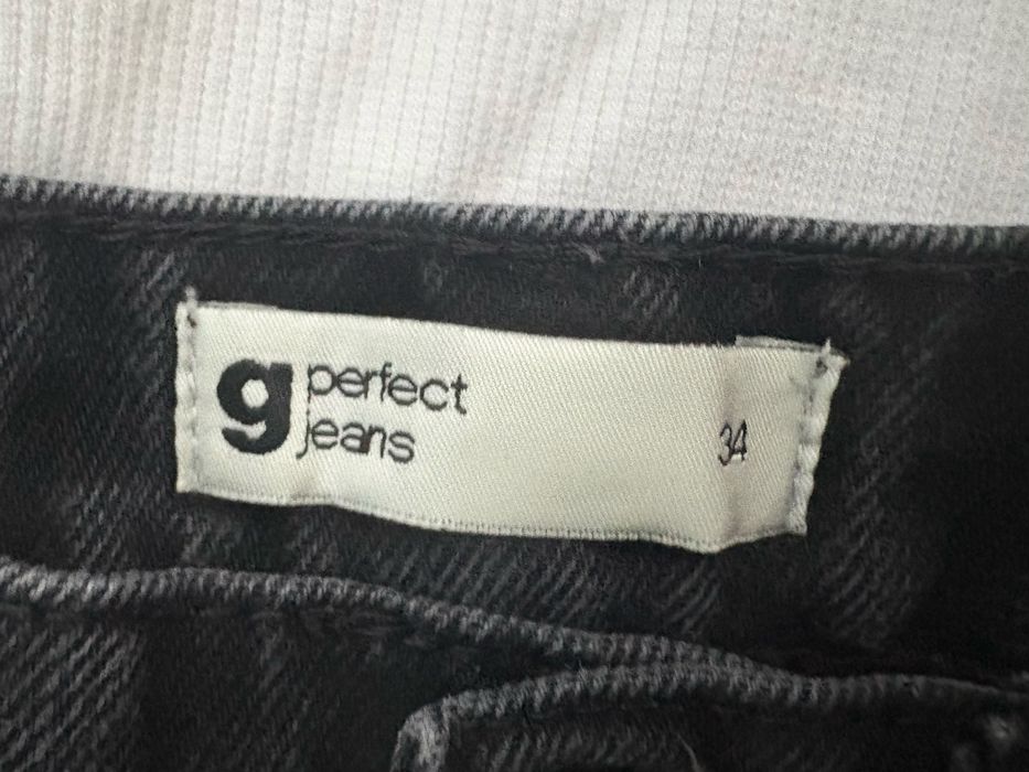 Czarne jeansy stright wysoki stan 34/XS