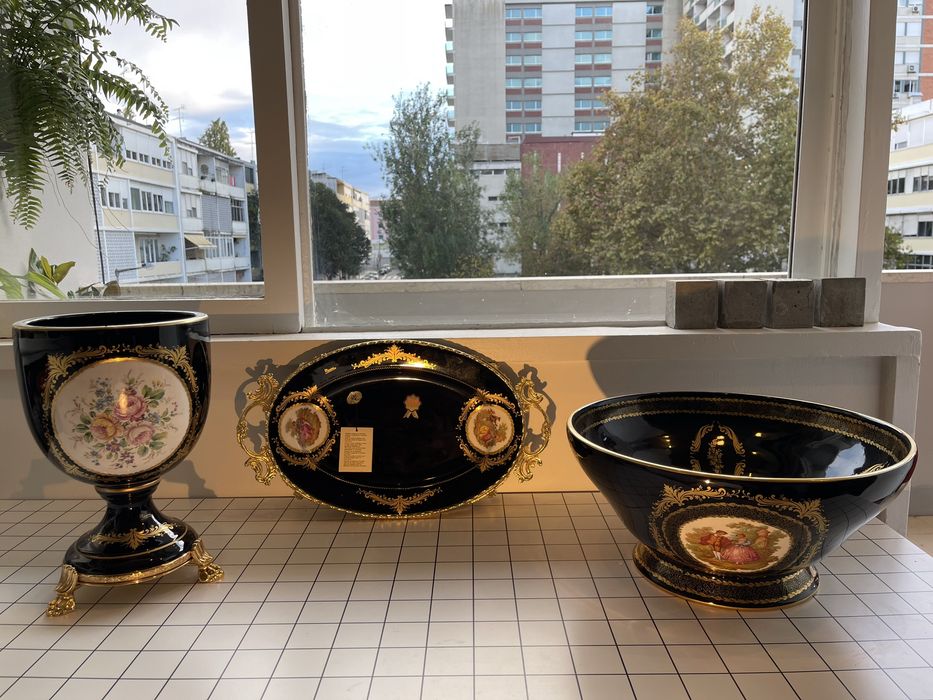 Masoni Limoges, placado a ouro 24quilates, pintado à mão