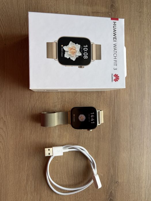 Smartwatch huawei watch fit 3 gold elegant złoty elegancki