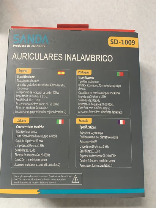 Fones auriculares bluetooth novos