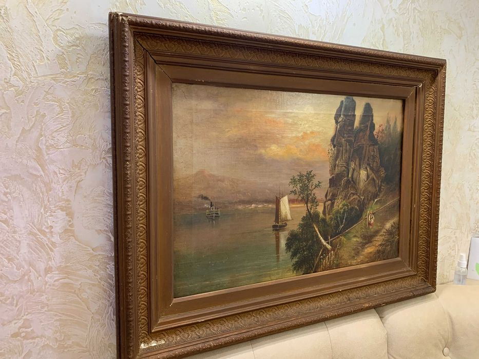 Картина "Скеля "1881 р.H.Kinycoine, Англія,з підпис.Роз.61*80,без42*60