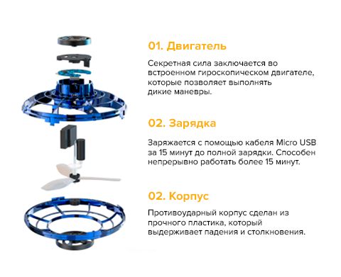 Летающий спиннер бумеранг FLY NOVA с LED подсветкой + ПОДАРОК