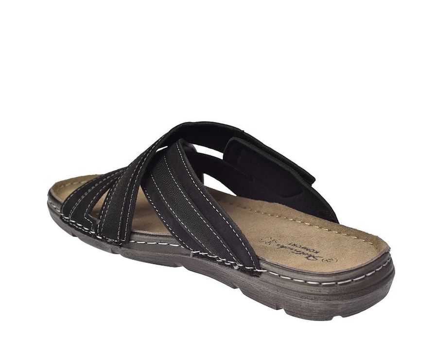 Klapki skórzane męskie sandały komfort KL-4-1293 BK roz. 44