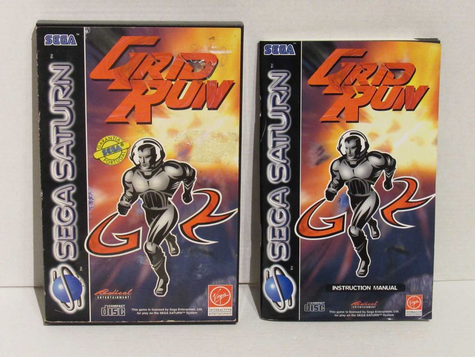 Caixa e manual Sega Saturn Grid Run