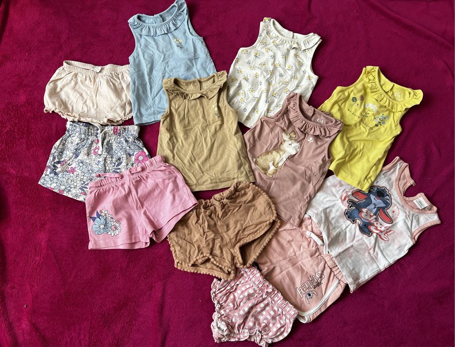 Zestaw letnich ubranek dla dziewczynki 80cm