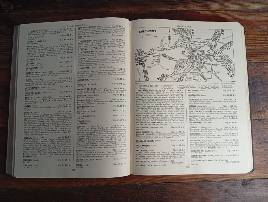 Livro Raro Vintage "AA Road Book of England & Wales" - Edição Revista