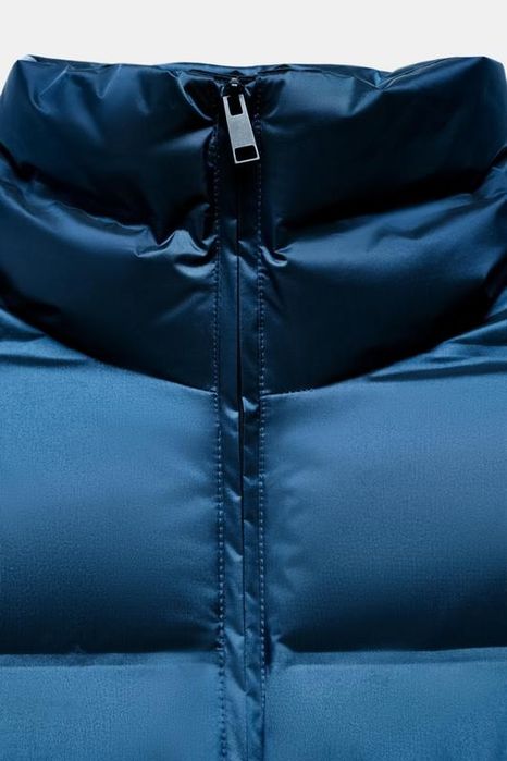 Довгий пуховик ZARA з вітрозахисної тканини
