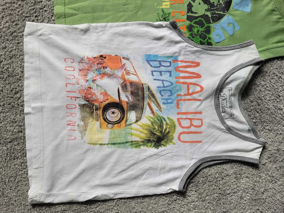 Zestaw na lato 2x koszulka bez rękawków 128-134 cm / 7-9 lat