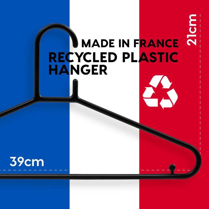 Plastikowe Wieszaki do ubrań Iris Ohyama  czarny bez BPA 50 sztuk