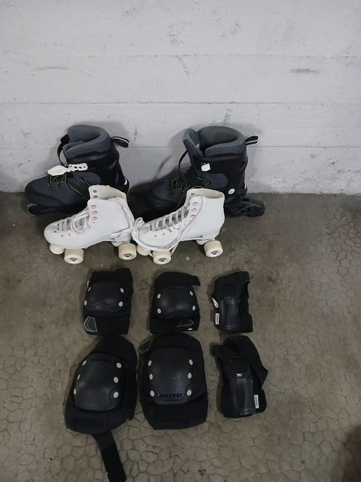 Conjunto Patins em linha e 4 em linha