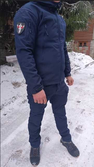 Костюм чоловічий синій softshell на флісі