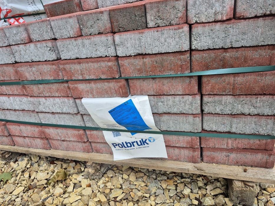 Kostka polbruk czerwona 6cm NOWA