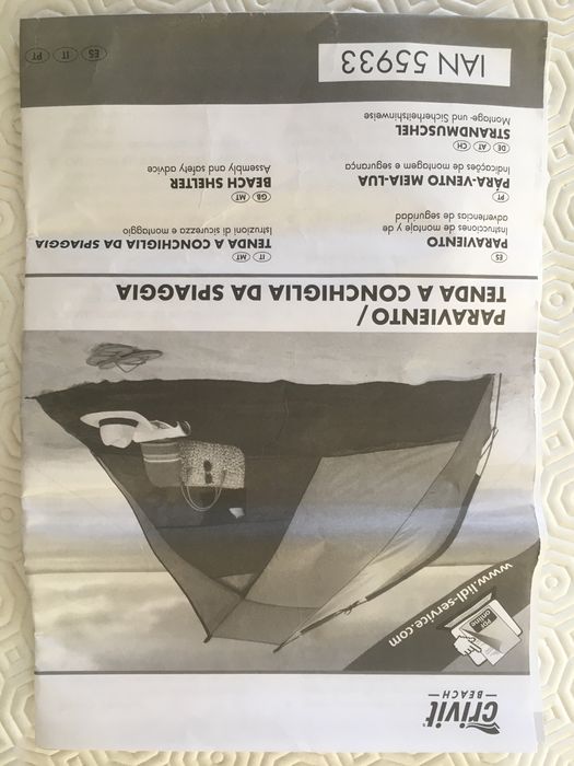 Pára-vento praia meia lua Crivit