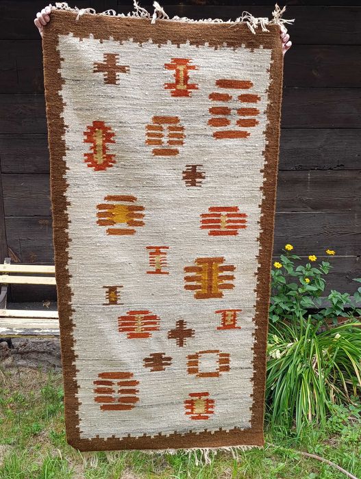 Kilim CEPELIA „ŁĄKA” projekt Szarras Poznań PRL metka
