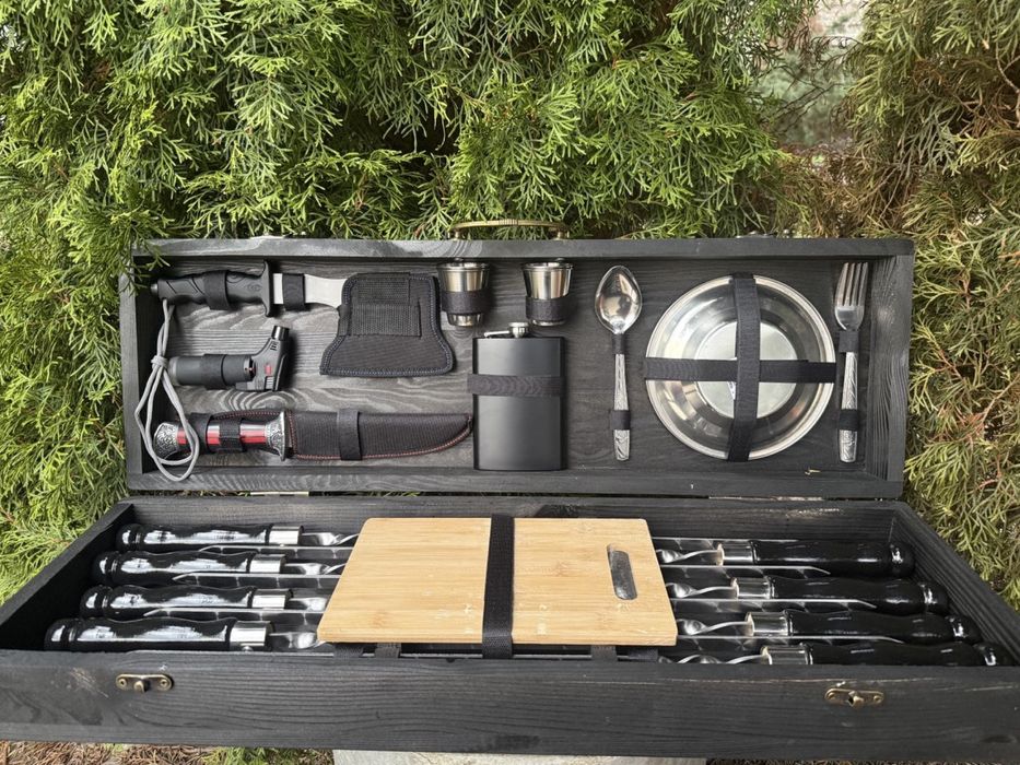 Подарочный набор шампуров в кейсе чемодане мужу, другу начальнику