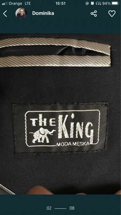 Garnitur męski 176/100/90 50M polski granatowy The King