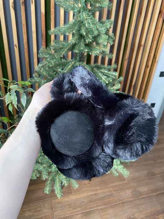 хутряні навушники зимні чорні, сірі,рожеві, коричневі/крабики-заколки