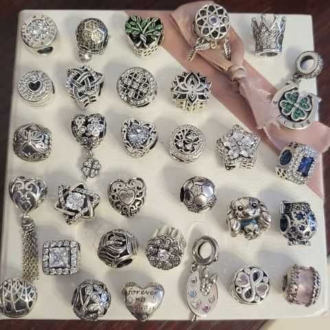 Charms, koralik do bransoletki Pandora, koniczynka, kwiat sowa piłka