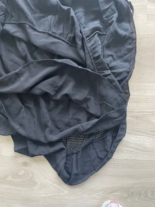 Czarna zwiewna spódnica boho z wiskozy | falbany | S/M