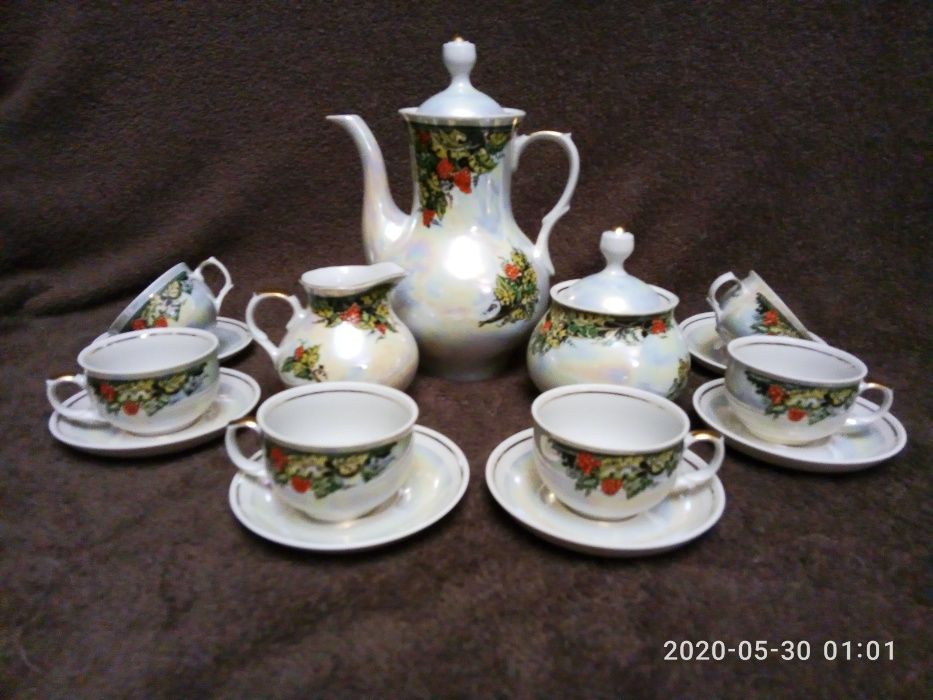 Кофейный сервиз. Фарфоровый сервиз. Полонский фарфоровый завод.