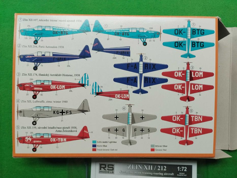 1/72 RS Models 92107 Zlin Z-XII 12 kit modelismo