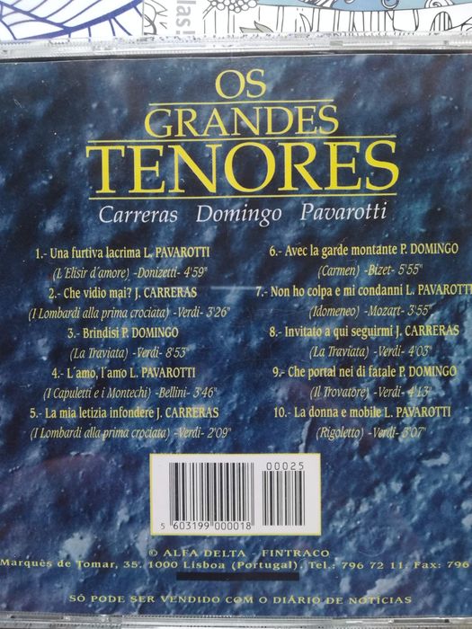 5 CD'S Música, Andrea Bocelli, Grandes Tenores + Vários