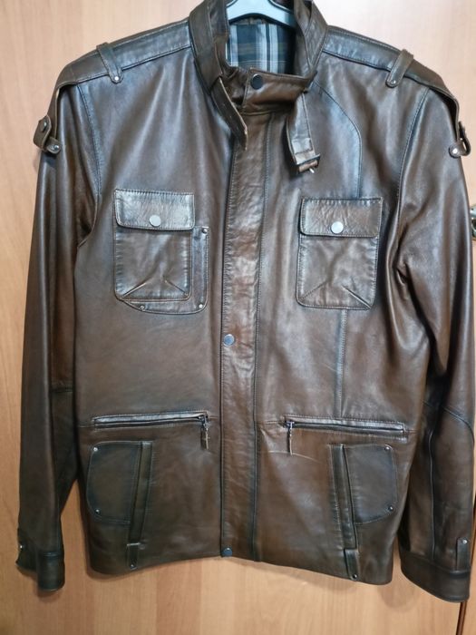 Новая натуральная кожаная мужская куртка демисезонная Турция, 48-50