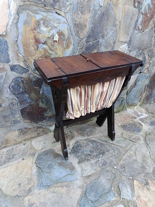 Caixa de Costura Madeira Maciça Carvalho Centenária 65 cm