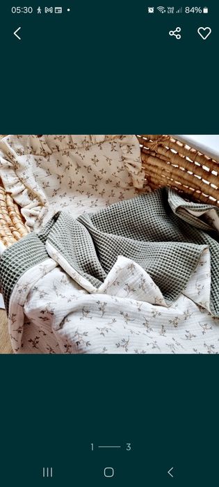 Kocyk wafel z muślinem dla niemowlaka