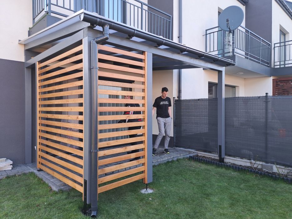 Pergole zadaszenia tarasów wiaty zabudowa  tarasu