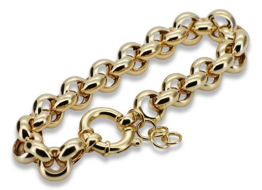 Złota Damska bransoletka 14k 585 włoska Ankier charms cb025y 20cm P