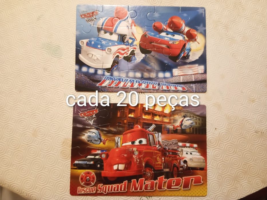 Lote 4 puzzles infantis carros