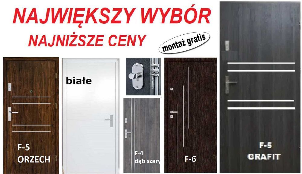 Drzwi wejściowe ZEWNĘTRZNE do mieszkania w bloku z montażem.