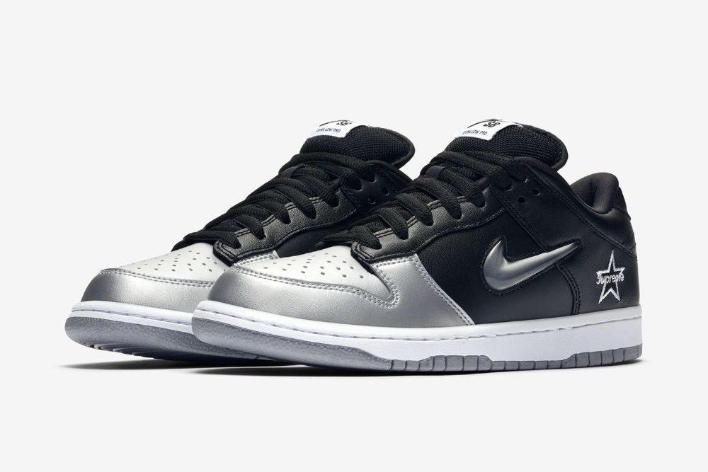(r. Eur 44 ) Nike SB DUNK Supreme low czarne srebrne