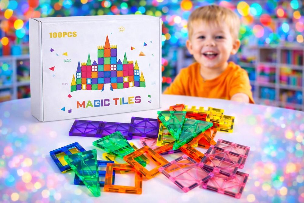 Klocki magnetyczne 100 elementy XXL zestaw