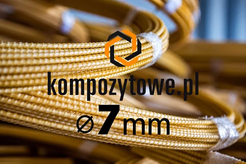 Pręty kompozytowe zbrojeniowe 7mm - jak stal 10mm - nierdzewne, wytrzymałe, lekkie - kurier 24H