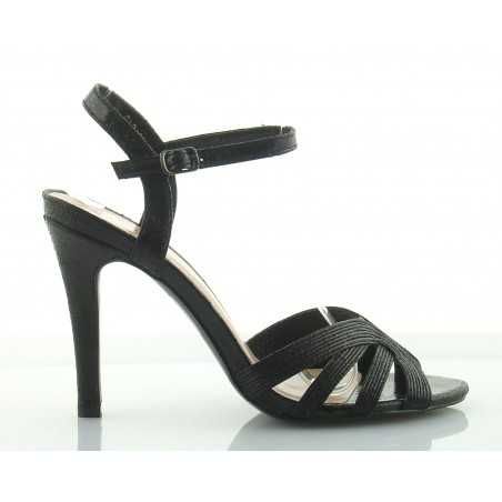 Sandały na szpilce 10 cm. pasek czarne r 39