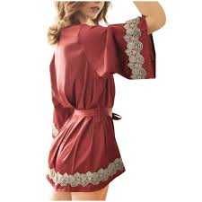 Атласный халат  з мереживом 222/26