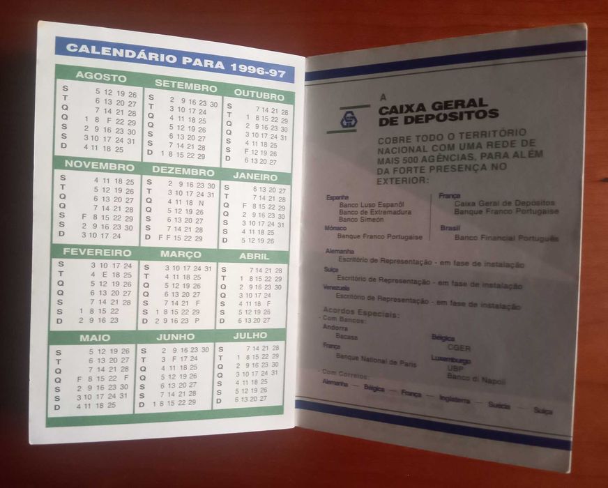 Calendário de jogos época 96/97 caixa geral de depósitos