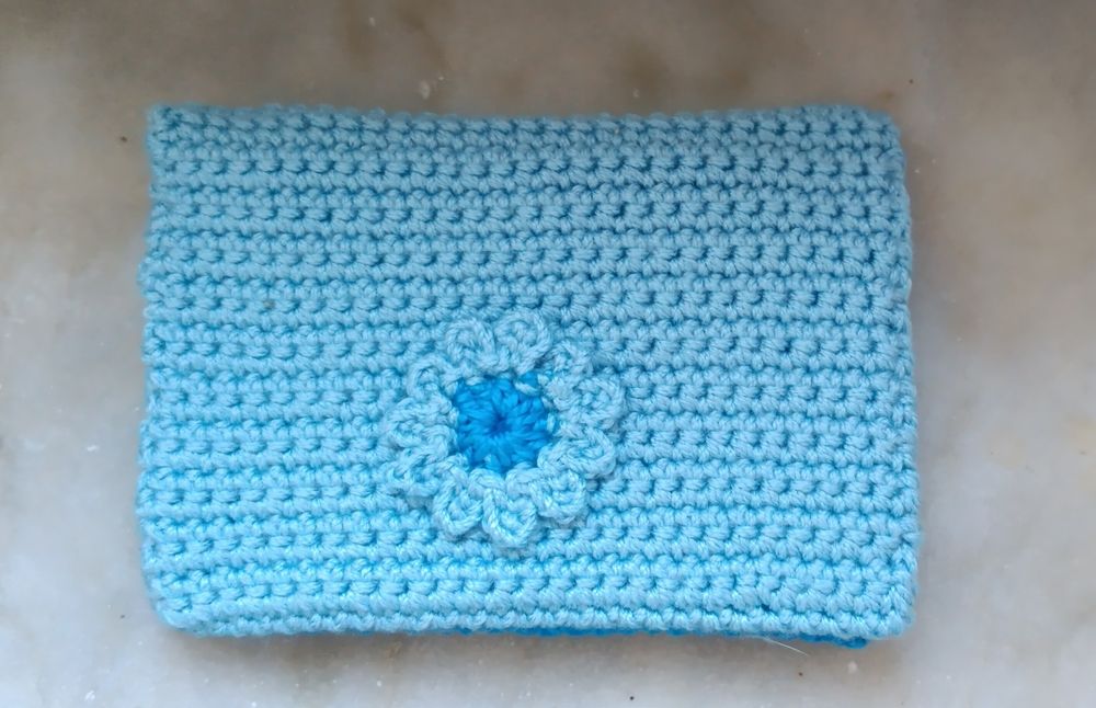 Bolsa em crochê para cartões